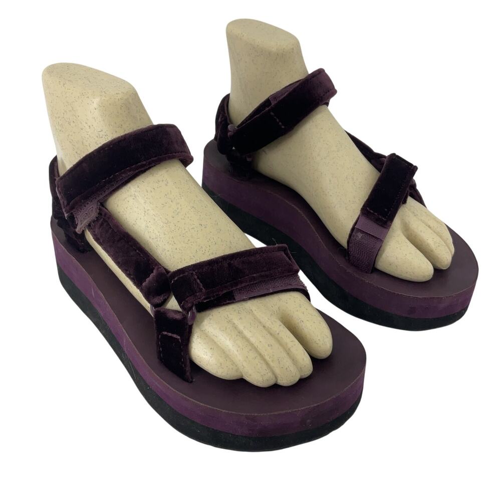 Teva Purple Velvet Platform Sandals
